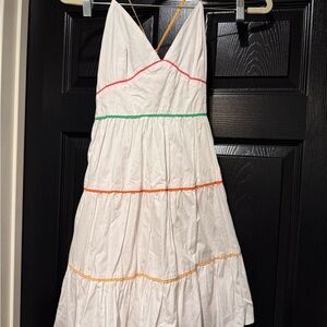 GB White Dress with Colorful Stripes size S
